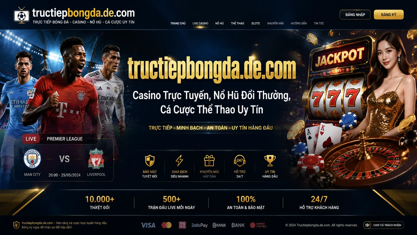 Nổ hũ và slots trên Tructiepbongda.de.com